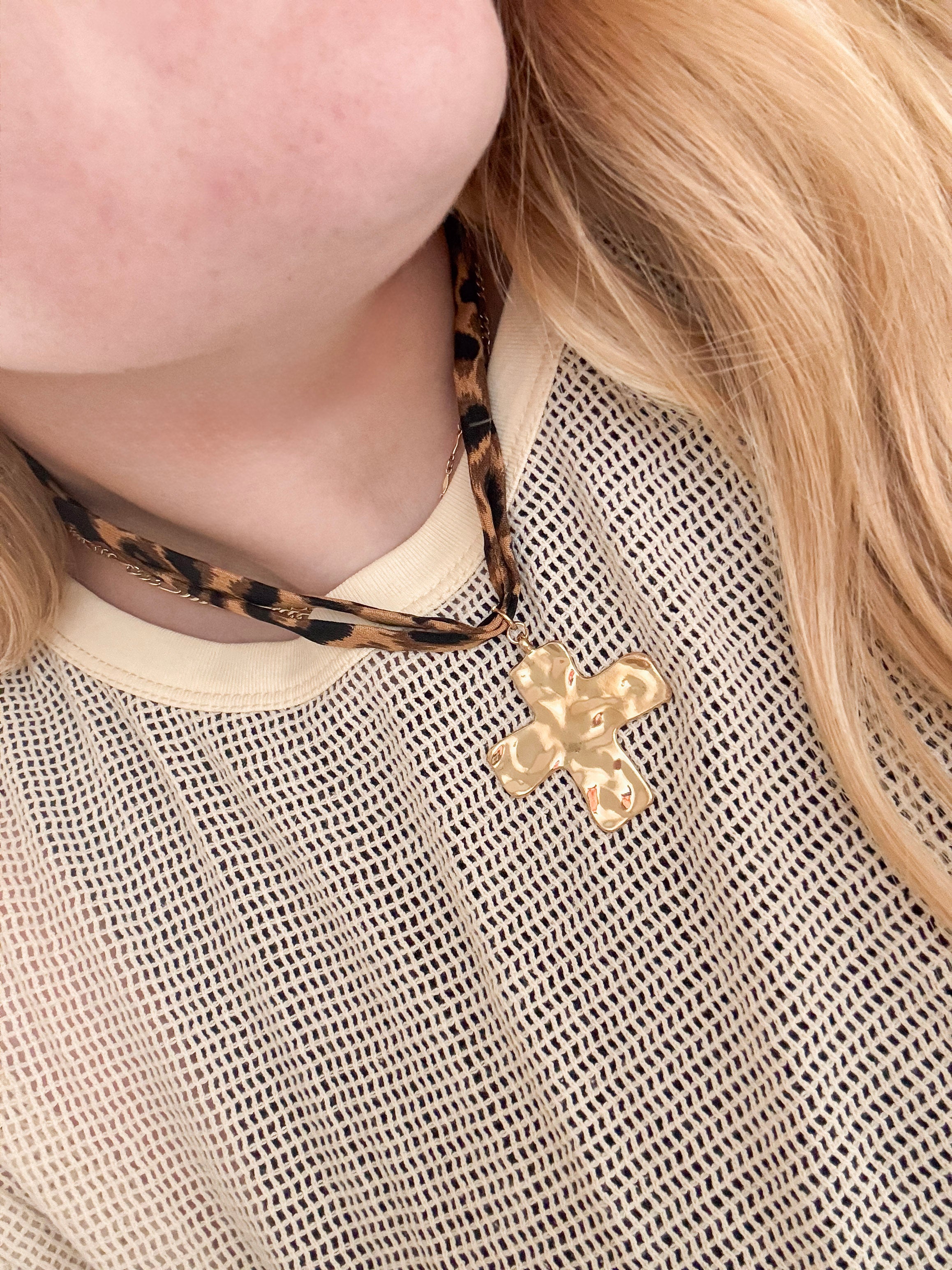 Untamed Scarf Cross Necklace