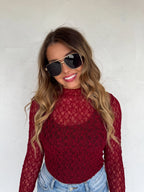 Jolie Lace Thumbhole Layering Top--Pre Order