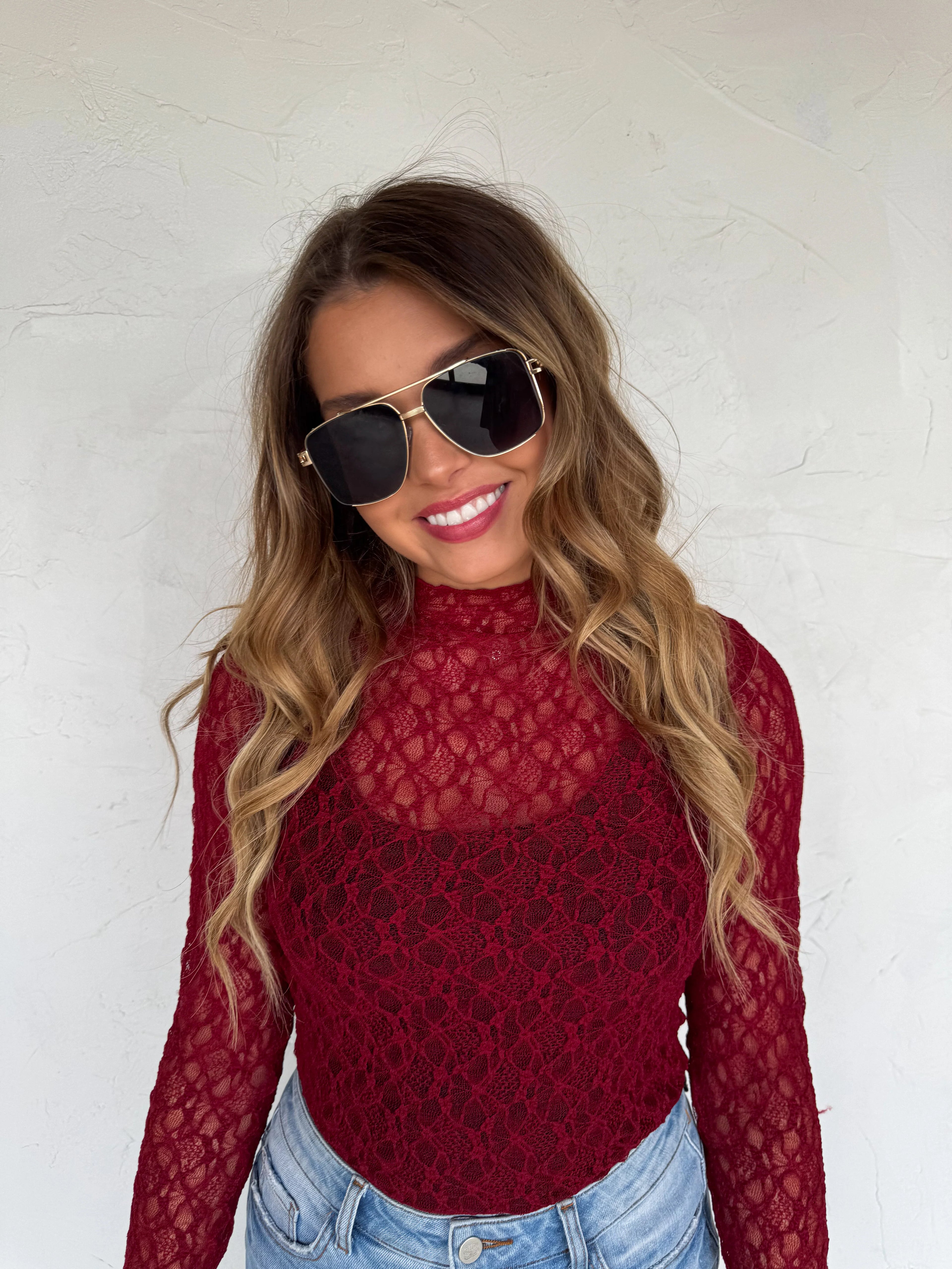 Jolie Lace Thumbhole Layering Top--Pre Order